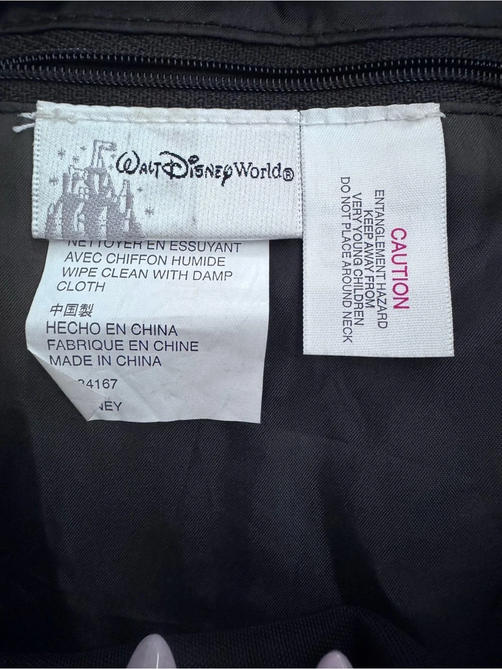 Vintage 90s Walt Disney World Embroidered Backpack Rucksack Black